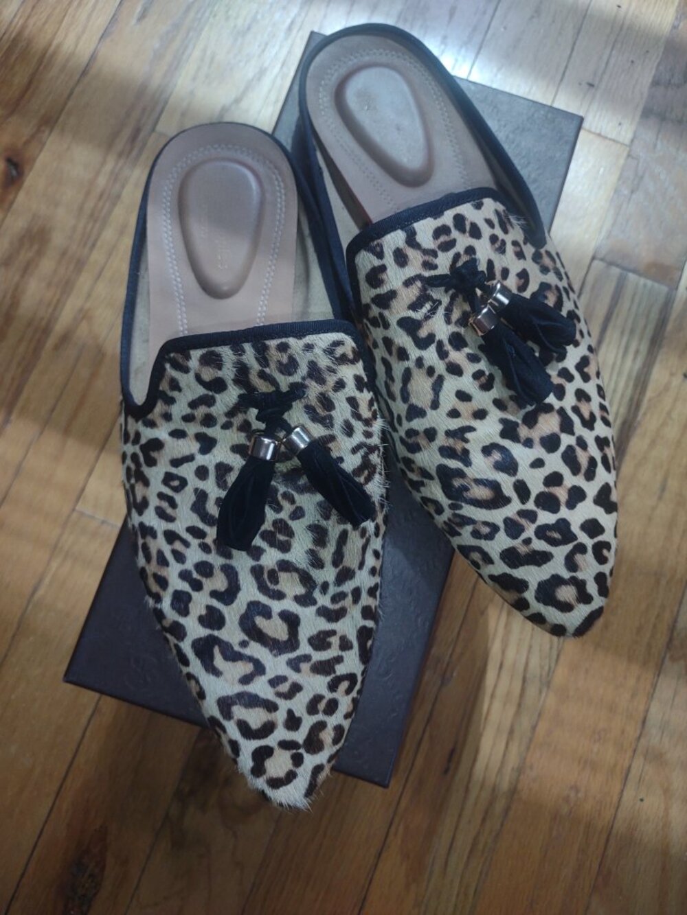 Hush Puppies Leopard Print Tassel Mule Loafers – Women’s US 9 / EUR 41 Wide